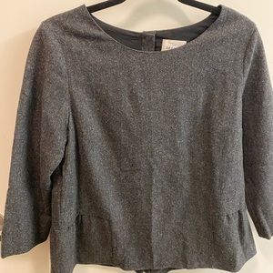 Sézane grey wool peplum top